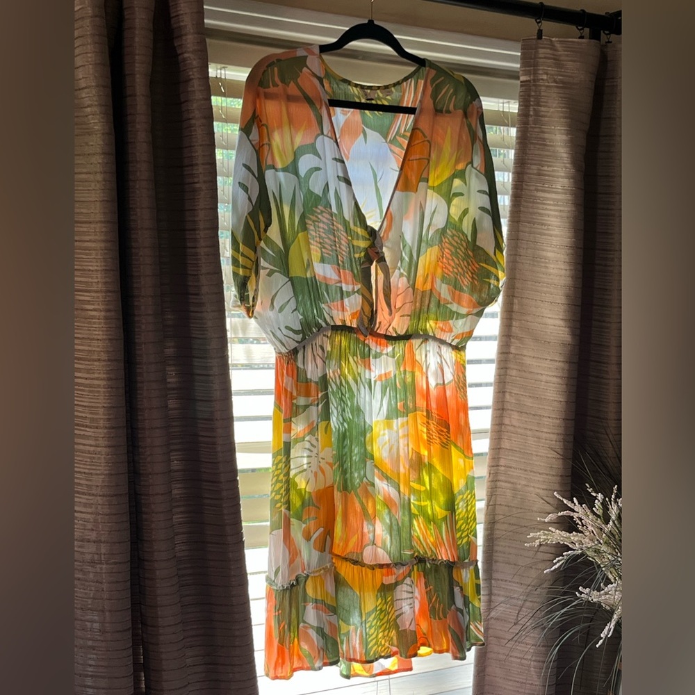 Roxy Tropical Green and Yellow Dress